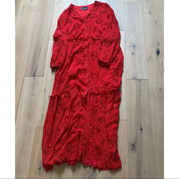 Anthropologie Sz L Textured Buttondown Maxi Dress by Sunday in Brooklyn EUC - Picture 5 of 6